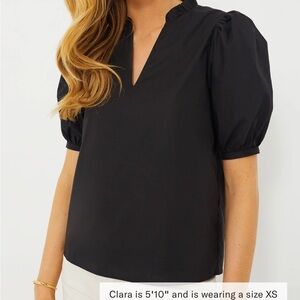 Tuckernuck Black Puff Sleeve Blouse